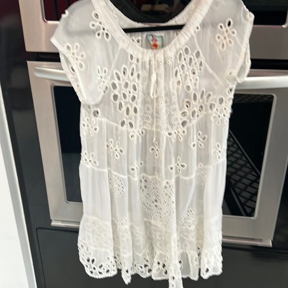 Johnny Was Swim White Eyelet Designer For Over A Bathing Suit Or
